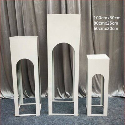 Decorațiuni de nuntă din fier forjat - masă cilindrică pentru deserturi, vitrină pentru torturi, personalizabilă, ambalată în carton