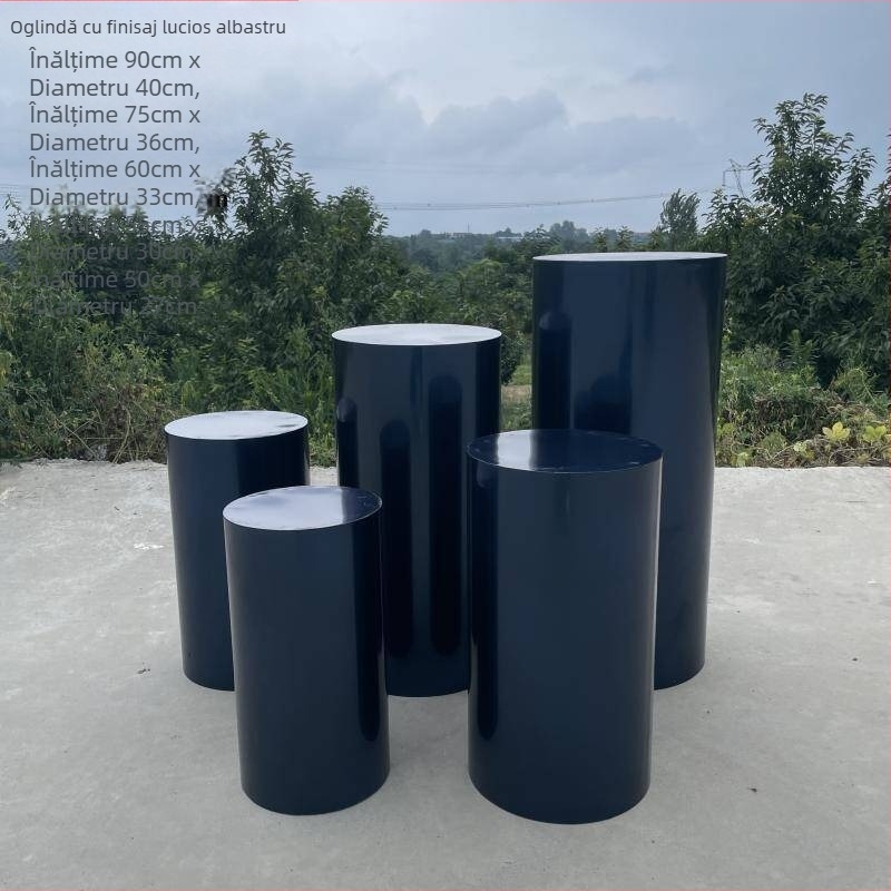 Decorațiuni de nuntă din fier forjat - masă cilindrică pentru deserturi, vitrină pentru torturi, personalizabilă, ambalată în carton