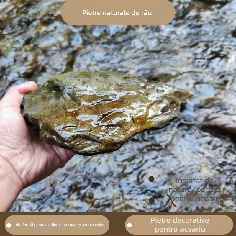 Paixing pietre pentru peisaj acvariu – set 25 kg pentru decorarea acvariului și platformă de expunere la soare pentru țestoase
