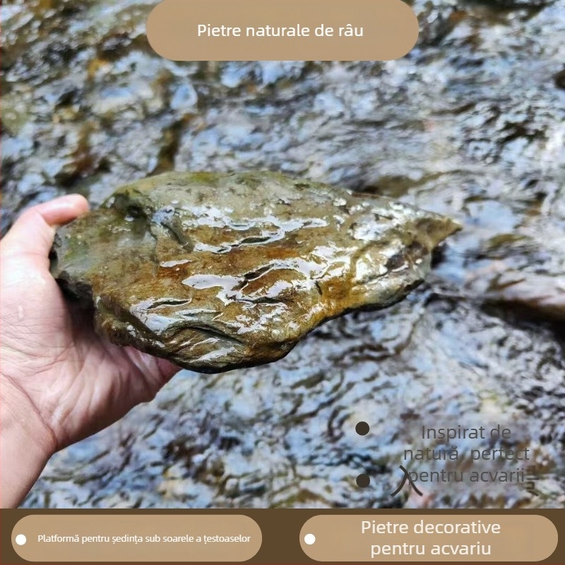 Paixing pietre pentru peisaj acvariu – set 25 kg pentru decorarea acvariului și platformă de expunere la soare pentru țestoase