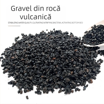 Pietre vulcanice negre pentru acvariu, nisip de fund pentru substrat și bază respirabilă pentru peisajul acvariului și ghivece cu suculente