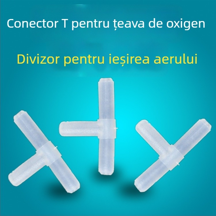 Conectori din plastic pentru furtunul de oxigen al acvariului: drept, T, cruce și adaptor în formă de L (Material: Plastic; Greutate: 50 g; Categoria: Echipamente pentru acvariu; Subcategoria: Accesorii)