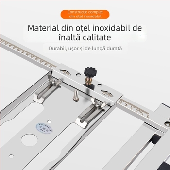 Unealtă pentru tăierea și finisarea plăcilor din lemn, cu fierăstră portabil și suport de poziționare