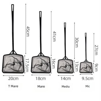 Plasă telescopică pentru acvariu, plasă de mână pentru pești ornamentali, formă pătrată