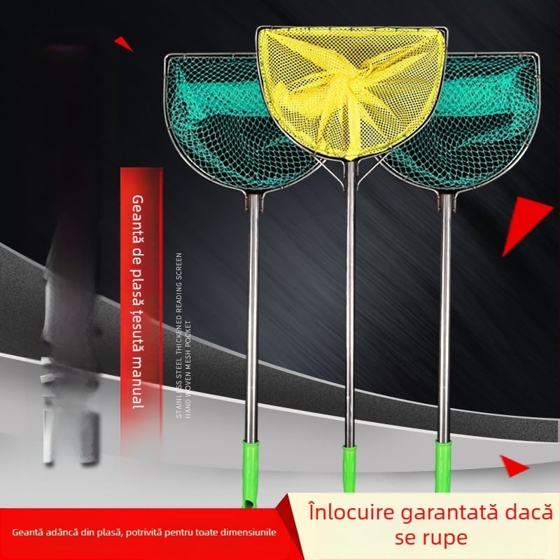 Plasă de pescuit din oțel inoxidabil solid, plasă de aterizare cu ochiuri grosiere – realizată manual, Xiangye Fishing Network
