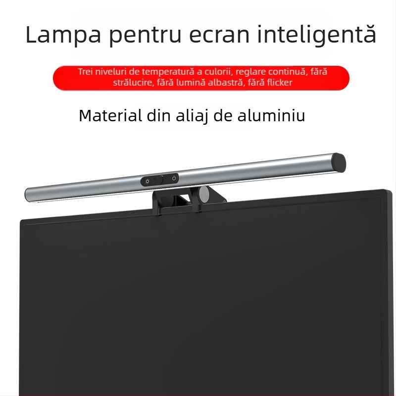 Lampă LED pentru ecran de videoconferințe, model S1 (aliaj din aluminiu; protecția ochilor; 1 kg)
