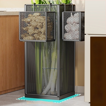 Raft organizator bucătărie din metal; soluție multifuncțională de depozitare pentru legume și condimente, montaj pe blat, 1 etaj, stil modern minimalist.