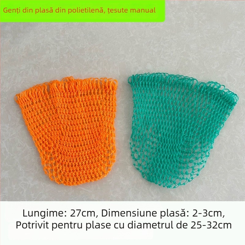 Geantă de plasă din nylon pentru pescuit – lucrată manual, împletită; Material: fir de nylon; Categorie: echipament de pescuit; Marcă: Yuhui fishing gear