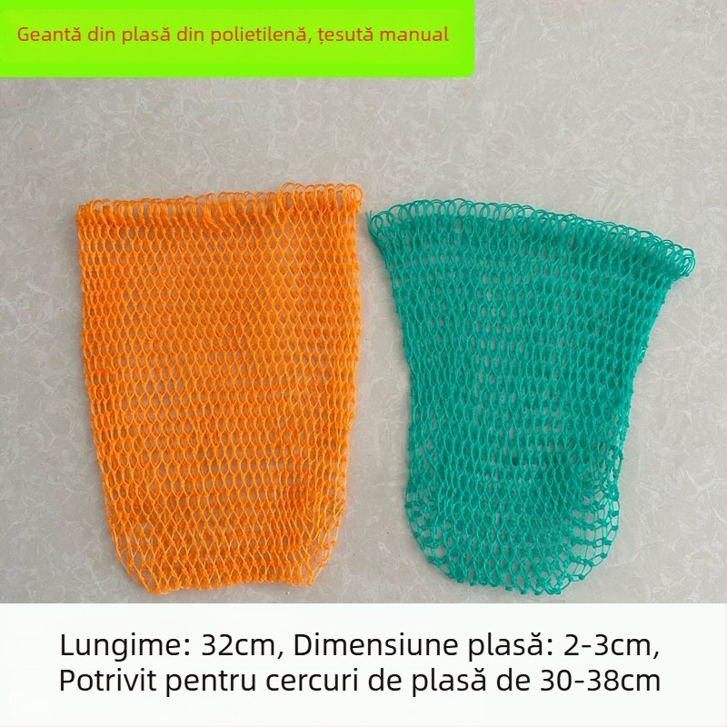 Geantă de plasă din nylon pentru pescuit – lucrată manual, împletită; Material: fir de nylon; Categorie: echipament de pescuit; Marcă: Yuhui fishing gear