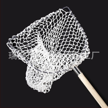 Plasă Dip cu cadru din lemn, plasă din nylon, ochiuri mici, mâner din lemn – Echipament pentru acvariu