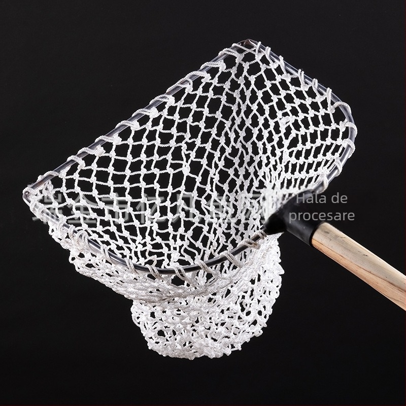 Plasă Dip cu cadru din lemn, plasă din nylon, ochiuri mici, mâner din lemn – Echipament pentru acvariu