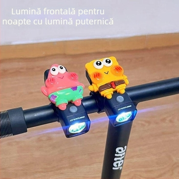 Far bicicletă frontal - Reîncărcabil, drăguț desen animat Pacha Dog, luminozitate înaltă, pentru biciclete MTB și de oraș