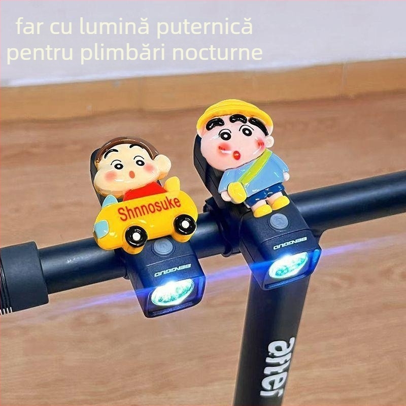 Far bicicletă frontal - Reîncărcabil, drăguț desen animat Pacha Dog, luminozitate înaltă, pentru biciclete MTB și de oraș