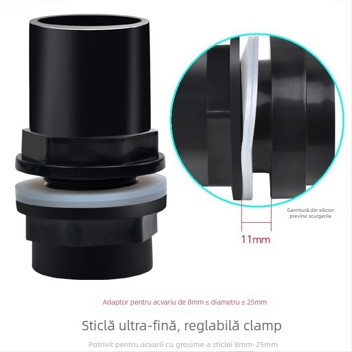 Conectori pentru conducte de apă pentru acvariu – PVC din plastic, fitinguri superioare și inferioare, conector pentru cutia de filtrare, model a0068