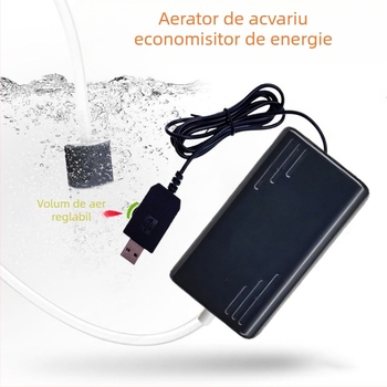 Pompă de oxigen USB portabilă pentru acvariu – extrem de silențioasă, alimentată prin USB, greutate 150 g