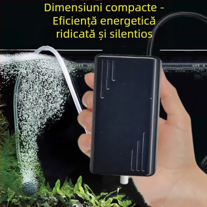 Pompă de oxigen USB portabilă pentru acvariu – extrem de silențioasă, alimentată prin USB, greutate 150 g