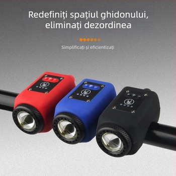 Lumină frontală pentru bicicletă cu horn USB încărcabil, sonerie pentru copii, lanternă, echipament impermeabil MTB