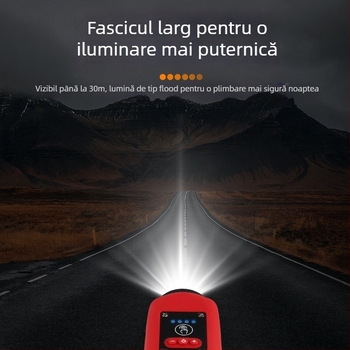 Lumină frontală pentru bicicletă cu horn USB încărcabil, sonerie pentru copii, lanternă, echipament impermeabil MTB