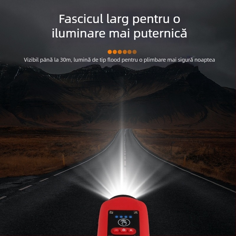 Lumină frontală pentru bicicletă cu horn USB încărcabil, sonerie pentru copii, lanternă, echipament impermeabil MTB