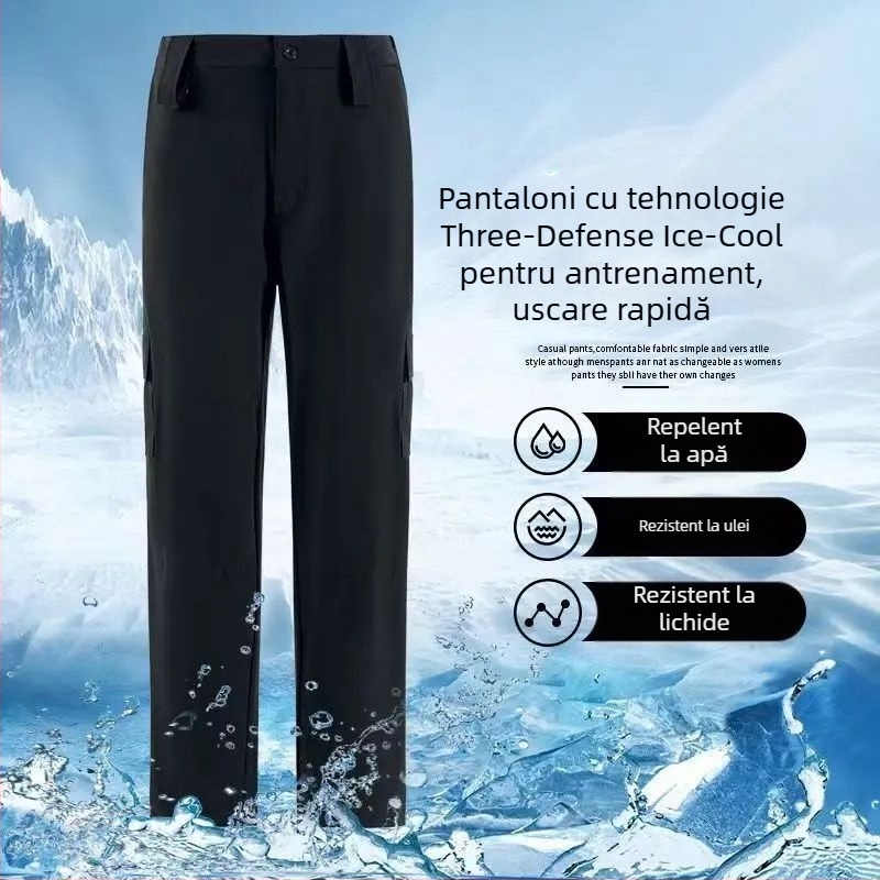 Pantaloni de antrenament cu uscare rapidă, material amestec de bumbac, vară, unisex, adulți