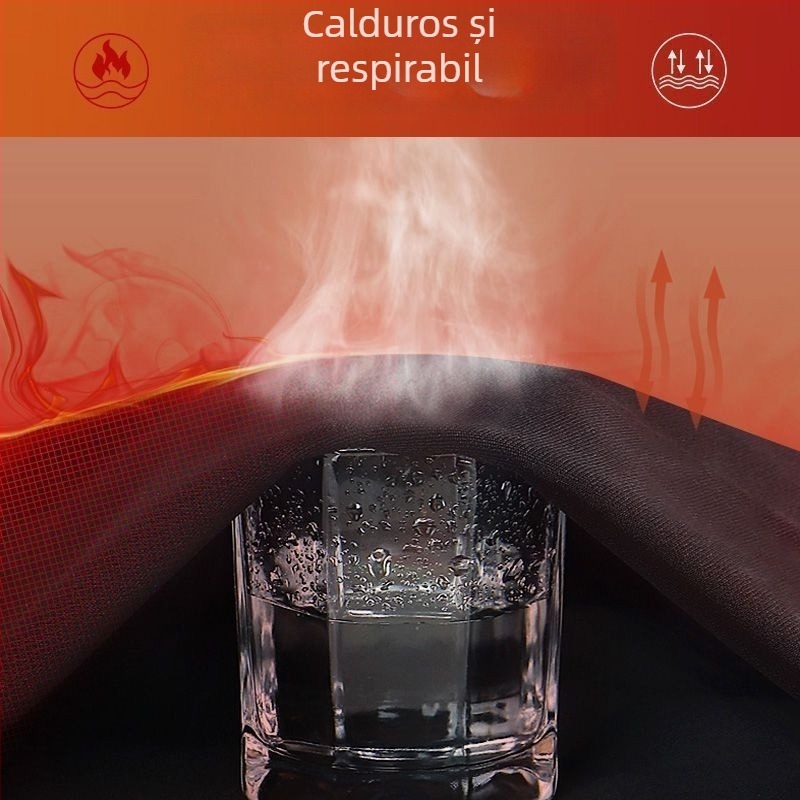 Set termic pentru bărbați, țesătură Mitsubishi Meiya Bi, căptușeală din fleece, trei straturi, fibră acrilică, mâneci lungi și pantaloni lungi, căptușeală velur