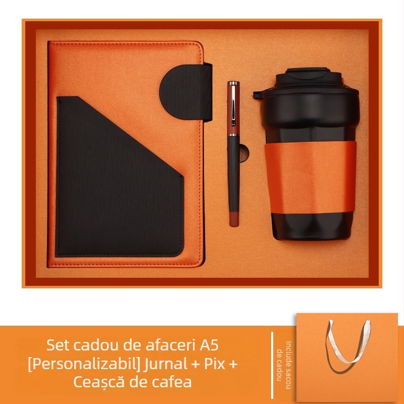 Jurnal cu copertă din piele sintetică, legare spirală, Dowling hârtie 80 g, 200 pagini, stil creativ - cj02