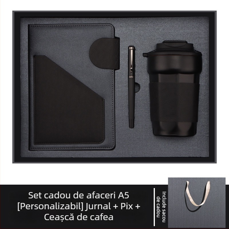 Jurnal cu copertă din piele sintetică, legare spirală, Dowling hârtie 80 g, 200 pagini, stil creativ - cj02