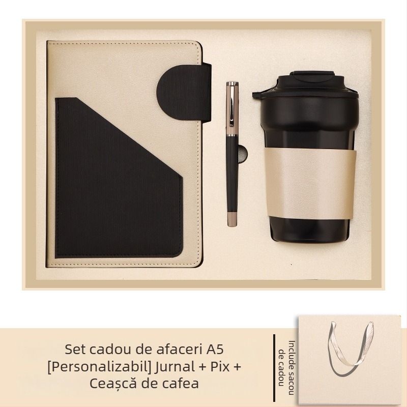 Jurnal cu copertă din piele sintetică, legare spirală, Dowling hârtie 80 g, 200 pagini, stil creativ - cj02