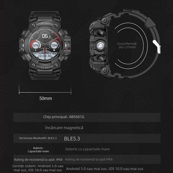 LC21 smartwatch cu monitorizare ritm cardiac, oxigen în sânge, tensiune arterială, monitorizare a somnului și apeluri Bluetooth