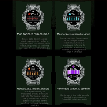 LC21 smartwatch cu monitorizare ritm cardiac, oxigen în sânge, tensiune arterială, monitorizare a somnului și apeluri Bluetooth