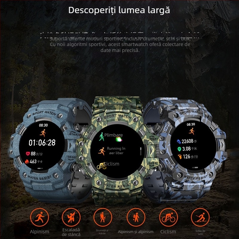 LC21 smartwatch cu monitorizare ritm cardiac, oxigen în sânge, tensiune arterială, monitorizare a somnului și apeluri Bluetooth