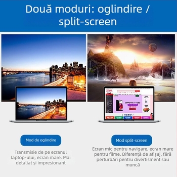 Adaptor Type-C femelă la HDMI/DP – rezoluție 8K, cablu de 1 m, TY20HD12