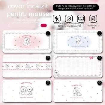 Padă de mouse încălzit, cu design desen animat, alimentare la priză, 220V, 85W, disipare a căldurii prin placă de aluminiu, control inteligent al temperaturii