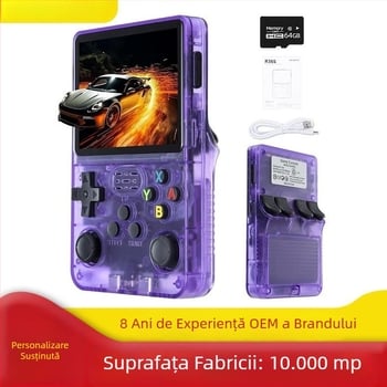 Consolă portabilă de jocuri retro, RK3326 Linux, 64GB/128GB, ecran IPS, conectivitate wireless, Type-C încărcare/OTG