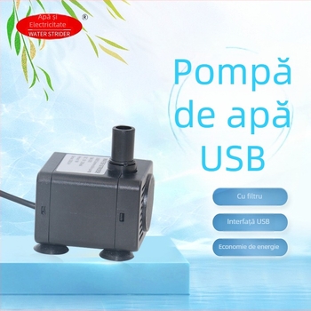 Pompă USB submersibilă pentru circulația apei, flux reglabil, filtru ultra-transparent pentru pești, umidificator pentru micro-peisaj acvariu