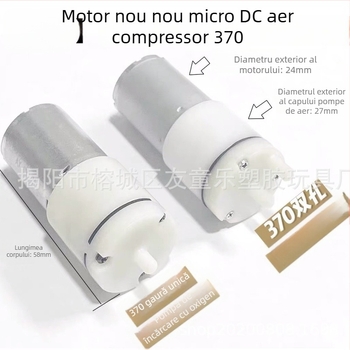 Motor DC cu perii 370 pentru pompă de oxigen pentru acvariu, tensiune DC 3V/3.7V/6V/12V