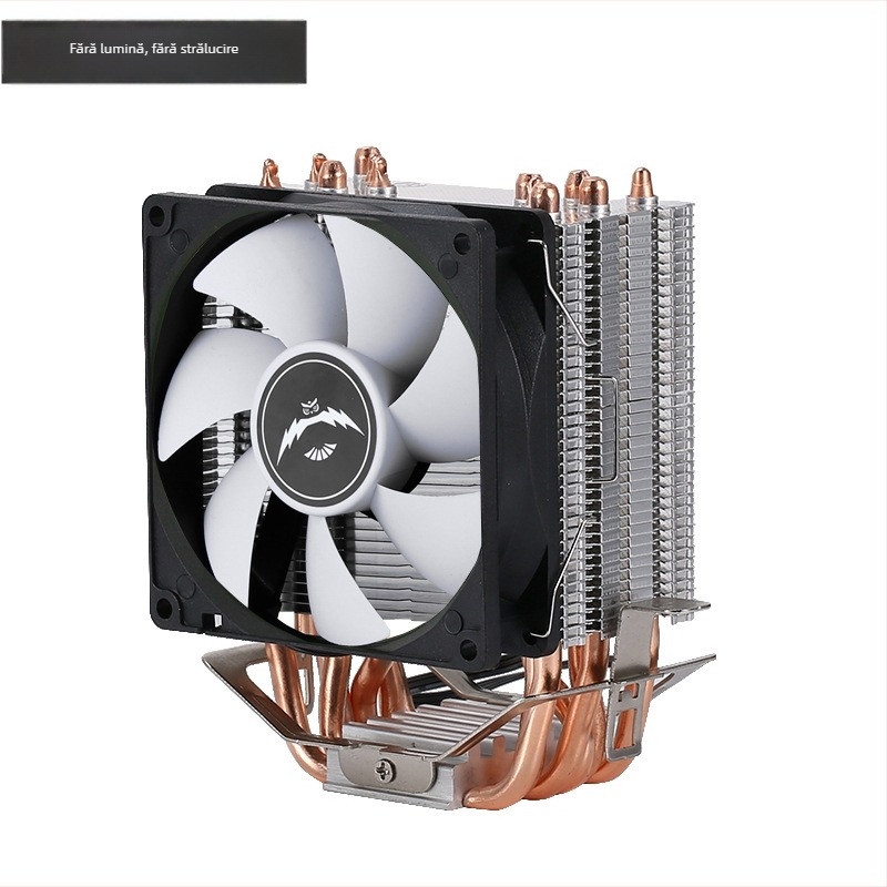 Radiator CPU din aliaj cupru-aluminiu, țevi de răcire 2/4/6, rulmenți hidraulici, 2000 rpm, zgomot 25 dB