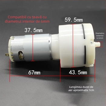 Pompă de vid 555, 12V, debit mare pentru oxigenarea acvariului, motor DIY