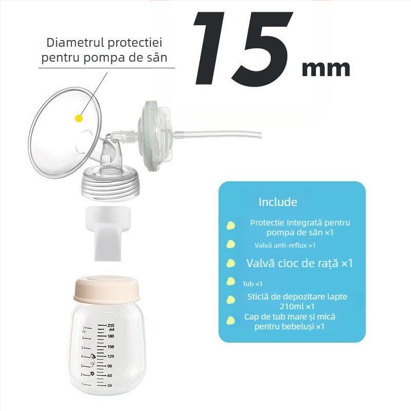 Set accesorii pentru pompă electrică de sân compatibilă cu S1: duckbill valve, horn cover, bottle isolation valve