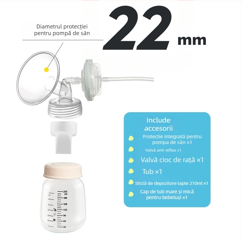 Set accesorii pentru pompă electrică de sân compatibilă cu S1: duckbill valve, horn cover, bottle isolation valve