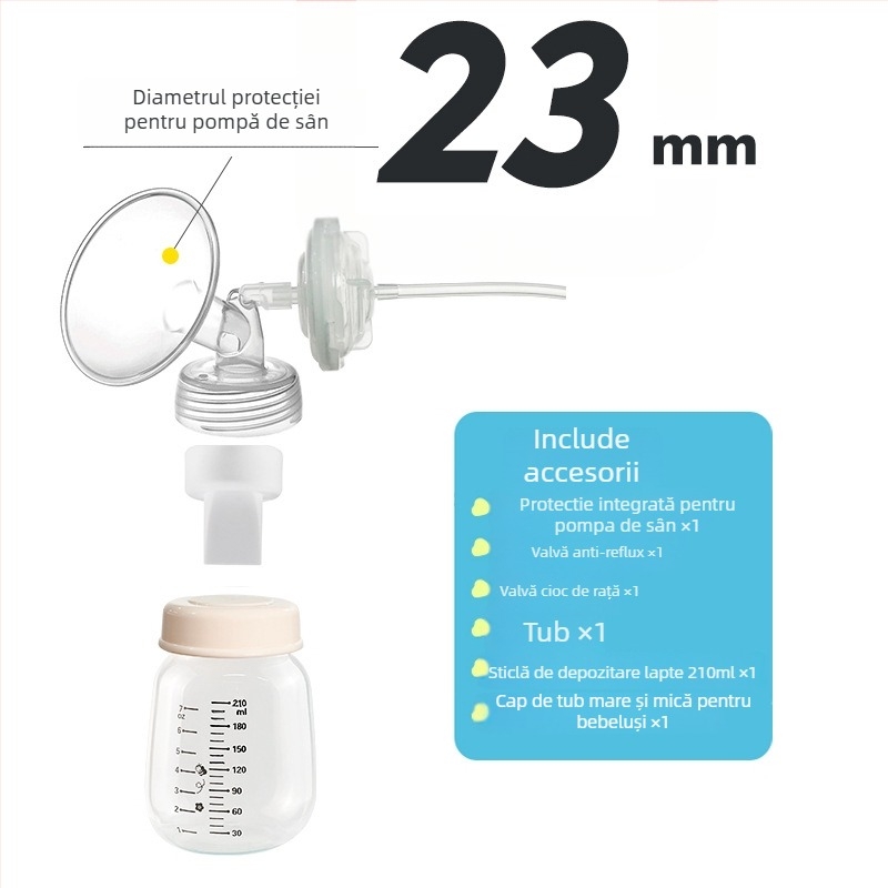 Set accesorii pentru pompă electrică de sân compatibilă cu S1: duckbill valve, horn cover, bottle isolation valve