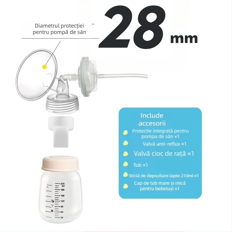 Set accesorii pentru pompă electrică de sân compatibilă cu S1: duckbill valve, horn cover, bottle isolation valve