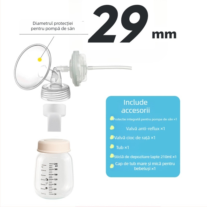 Set accesorii pentru pompă electrică de sân compatibilă cu S1: duckbill valve, horn cover, bottle isolation valve