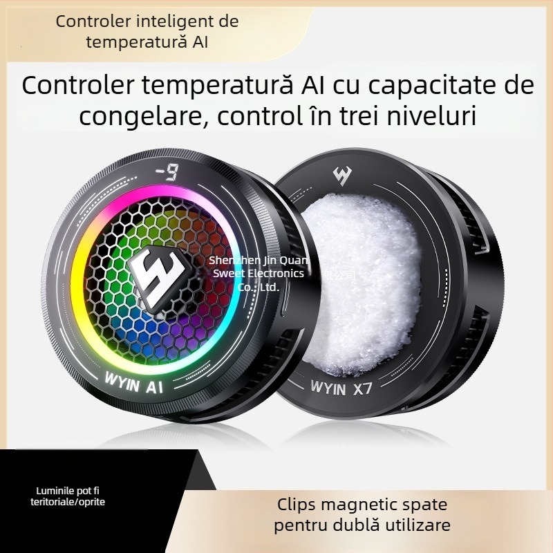 Radiator de răcire inteligent cu control al temperaturii pentru telefoane mobile și tablete, cu afișaj digital LED