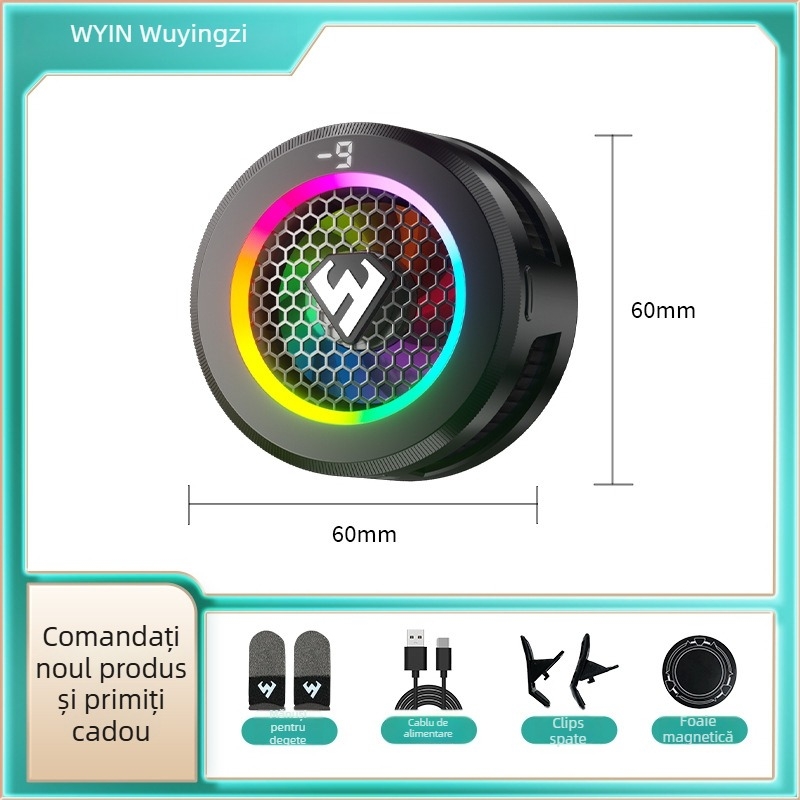 Radiator de răcire inteligent cu control al temperaturii pentru telefoane mobile și tablete, cu afișaj digital LED