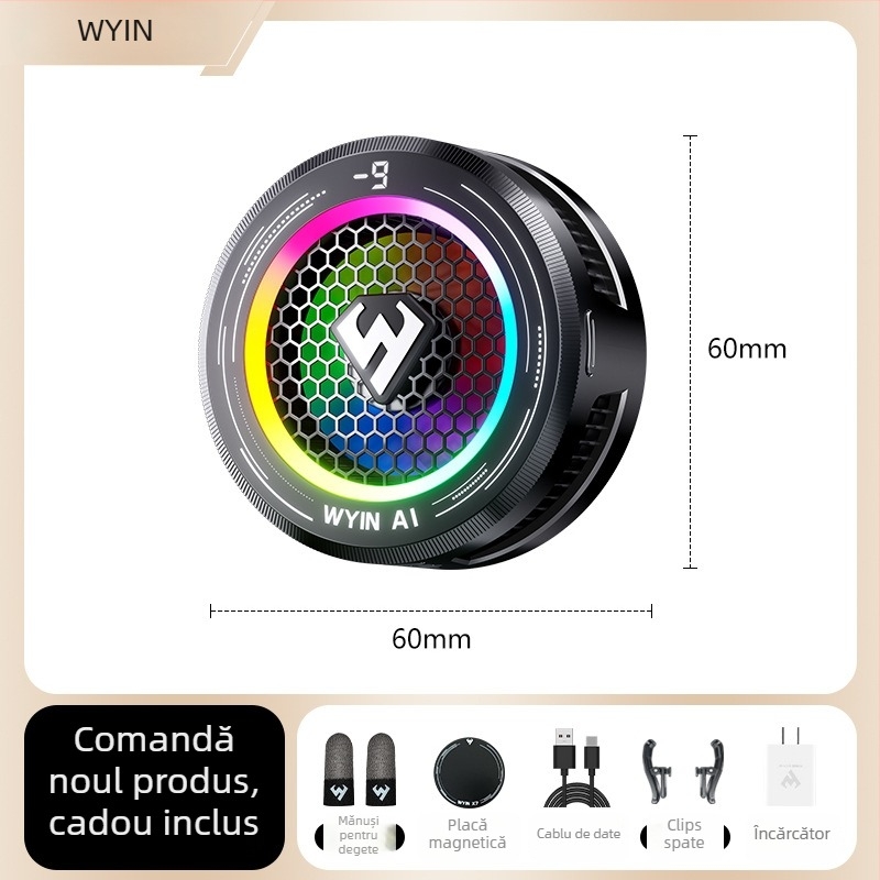 Radiator de răcire inteligent cu control al temperaturii pentru telefoane mobile și tablete, cu afișaj digital LED