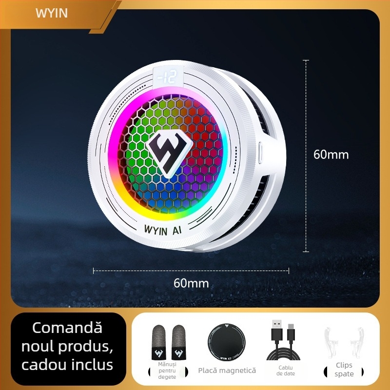 Radiator de răcire inteligent cu control al temperaturii pentru telefoane mobile și tablete, cu afișaj digital LED