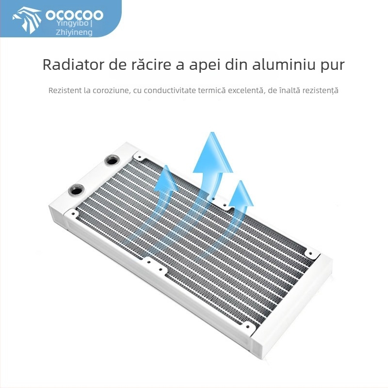 Radiator de răcire cu apă, carcasă din aluminiu, 12 conducte de transfer al căldurii, CPU compatibil, modele 120/240/360