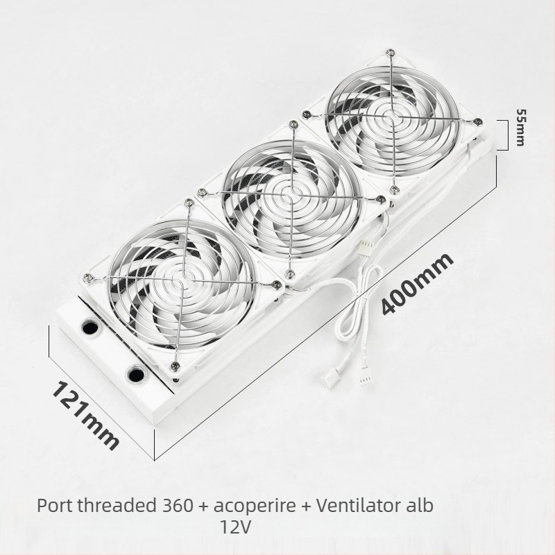 Radiator de răcire cu apă, carcasă din aluminiu, 12 conducte de transfer al căldurii, CPU compatibil, modele 120/240/360