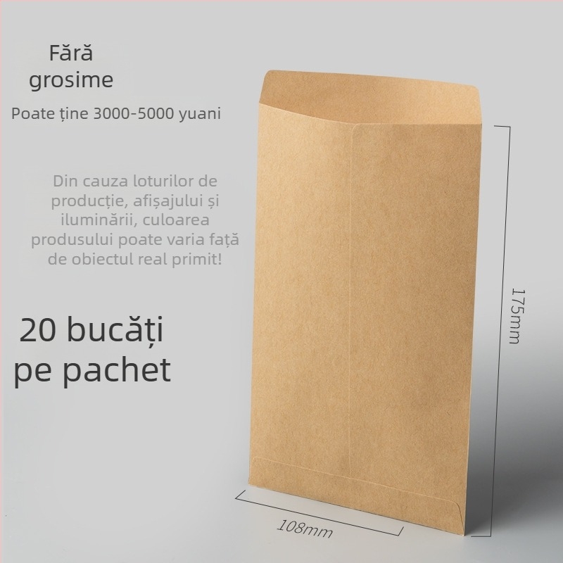 Thinking Plic din hârtie kraft pentru bani – Stil plic, Depozitare bani, Mare/Medie/Mică